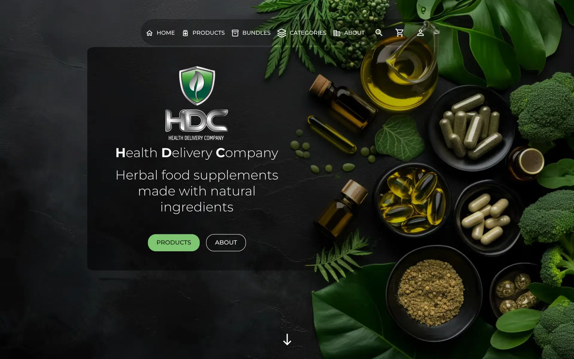Health Delivery Company website screen 1